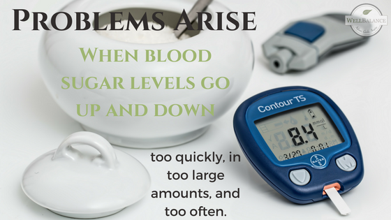 problems arise when blood sugar levels go up and down too quickly, in too large amounts, and too often